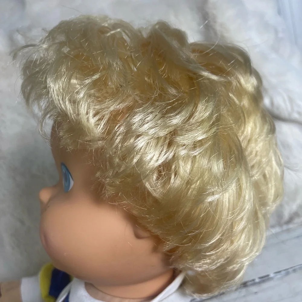 CLEANED Original 1986 Playskool My Buddy Doll Blonde Hair Shoes Carpenter Apron‎